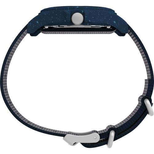 TIMEX Reclaim Ocean 40mm Watch, Black Dial, Recycled Plastic, Mineral Glass, Quartz Movement, Water Resistant To 3 ATM, Navy Blue, TW2V81800