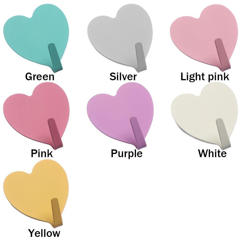 Supplies Heart-shaped No Trace Strong Adhesive Storage Racks Hanger Hooks Wall Hook Key Holder