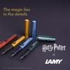 LAMY Harry Potter Slytherin Special Edition Fountain Pen with House Engraving EF Size Steel Nib Lightweight Aluminum Body Includes LAMY T 10 Blue