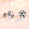 Flower Earrings Literary and Art Small Fresh Fashion Four Lucky Leaf Grass Earrings Female Earrings