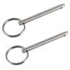Marine 316 Stainless Steel Quick Release Pin Bimini Top Pin, Diameter 0.25"(6.3mm), Overall Length 4.72"(120mm), Usable Length 3.54"(90Mm)