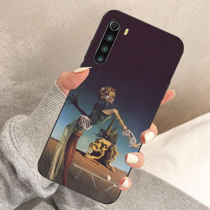 Retro Art Salvador Dali Painting Phone Case For Xiaomi Redmi Note 11 10 9T 8 7 Pro Redmi 10 9 9A 9C 8 7 6 Soft Black Phone Cover