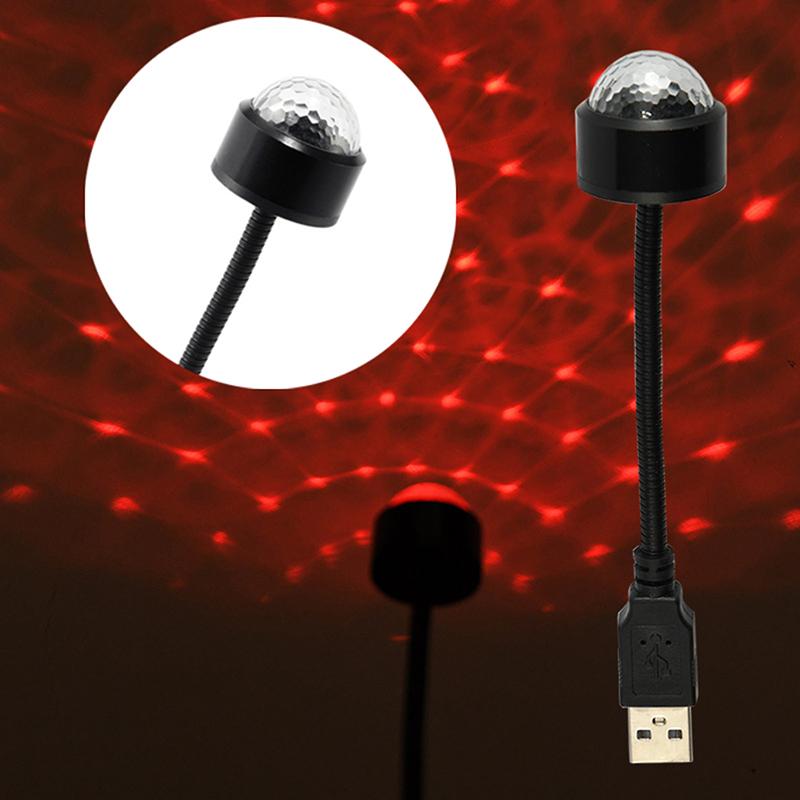 Multicolor Mini LED Car Roof Star Light Projector Atmosphere Stage Lamp USB Decorative Lamp Adjustable Car Interior Decor Light