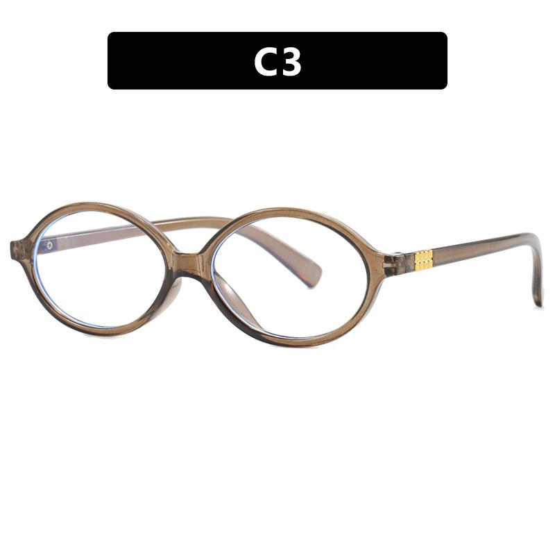 Nerd Glasses Frame Oval Small Frame Female Zhang Yuanying Same Plain Flat Glasses Anti-Blue Light Glasses Frame Tide