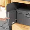 Clothing Storage Box with Dustproof Lid Foldable Design Large Capacity Toys Blankets Storage Basket with Reinforced Handles