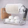 Space-saving S-Shaped Dish Drainer 2 Tier Tableware Holder Shelf Cup Drainer  Chopsticks