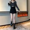 Women's High Waist Wide-Leg Skirt-Pants: 2025 Spring/Summer A-Line Faux Two-Piece Shorts Suit