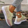 Breathable Knitting Platform Sneakers Women Fashion Mix Color Non-Slip Sports Ladies Comfortable Slip-On Flat Heel Casual Shoes