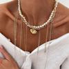 PuRui Vintage Imitation Zircon Beads Choker Necklace for Women Multilayer Love Heart Star Tassel Pendant Y2K Zircon Accessories