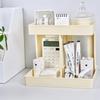 Transparent Desktop Double-Layer Storage Rack for Cosmetics and Bathroom Essentials