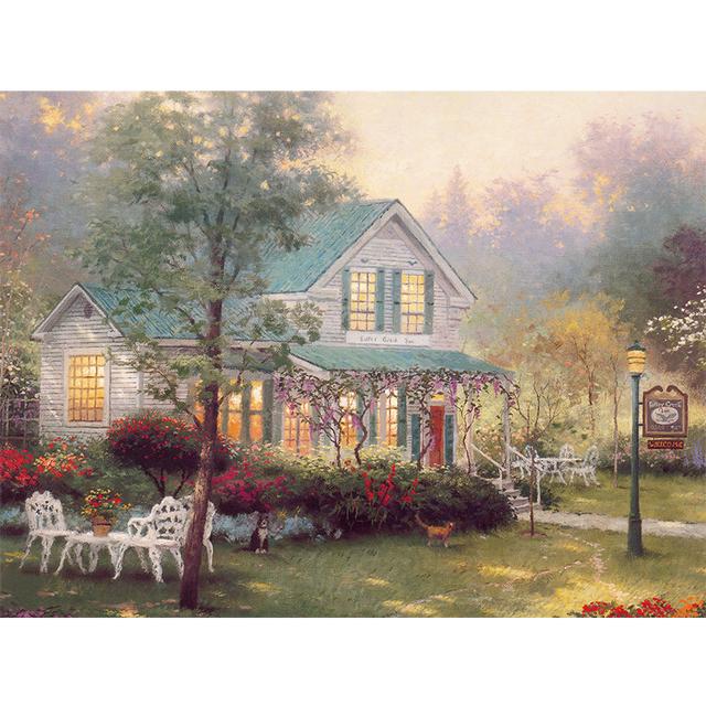 Europe Retro Landscape Christmas Snow Scene Canvas Painting Prints Paris London Posters Print for Living Room Home Decor No Frame