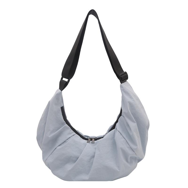 Korean Version Diagonal Span Bag Harajuku Large Capacity Shoulder Shoulder Unisex Dumpling Bag Crescent Nylon Underarm Shoulder Bag