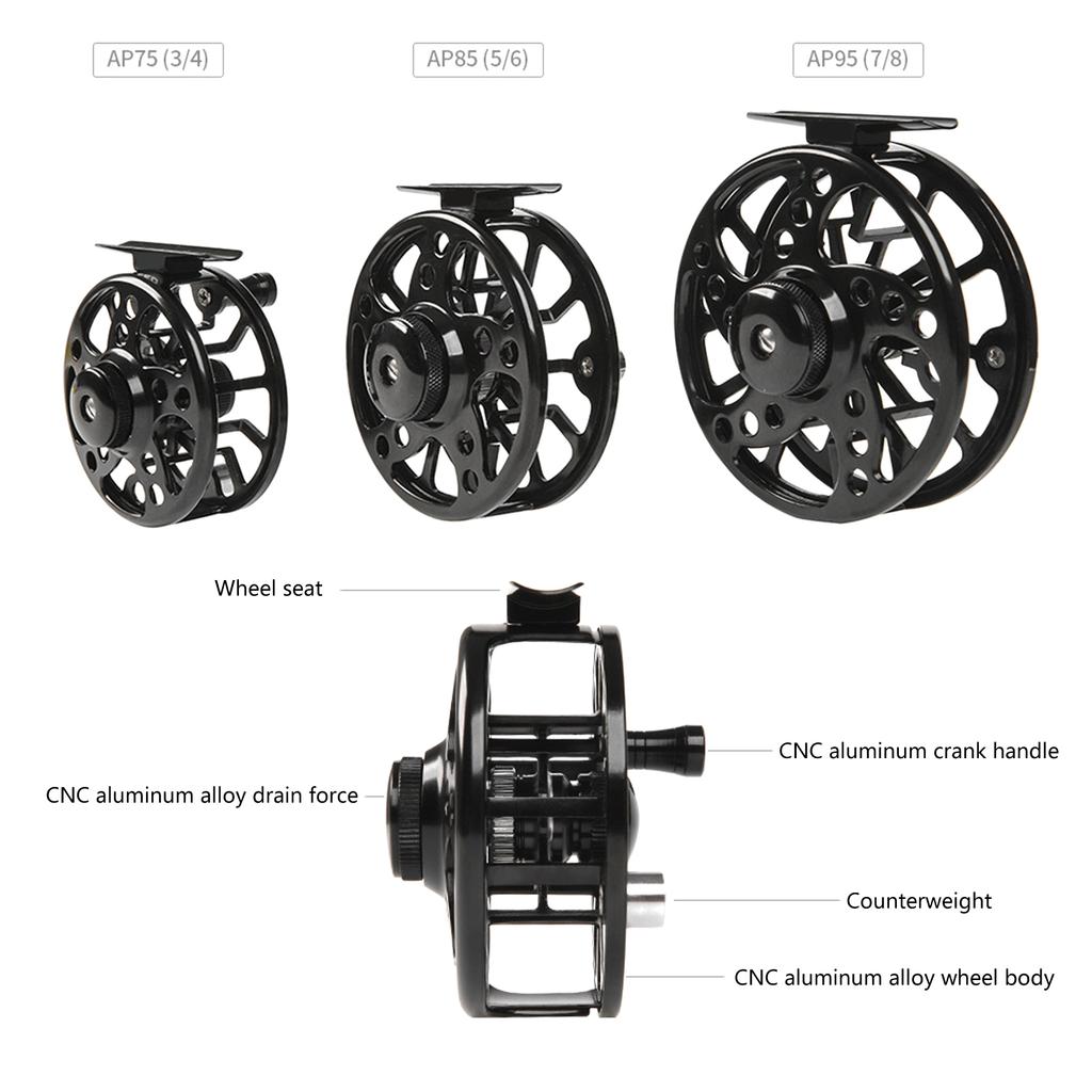 Fly Fishing Reel with Aluminum Body 3/4 5/6 7/8 Fly Fishing Reel 2+1BB 1:1 Spool Fly Reel Fishing Accessories for Trout