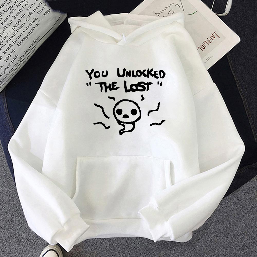 The Binding of Isaac Autumn Winter Hoodies Women Sweatshirt Long Sleeve Letter Print Hooded Casual Cartoon Plus Unisex Sportwear