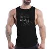 Summer Adult Men'S Outdoor Fitness Casual Sports Crew-Neck Vest Creative Letter Pattern 2d Print Quick-Drying Sleeveless Shirt