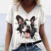 Summer Women's T Shirt Kawaii 3d Animals Printed V-Neck Top Tees Casual Short Sleeve Pullover T-Shirts Women's Oversize Pullover