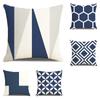 45x45cm Navy Blue Geometric Pattern Pillow Case Cushion Cover Office Sofa Decoration Pillows Case