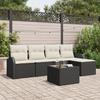 Ensemble de Canapé de Jardin de 5 Pièces avec Coussins en Poly Rattan Marron, Canapé de Jardin 2 Places avec Rangement 3354676
