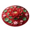 Yousheng Lotus Flower Floor Mat Round Living Room Rug Lotus Pattern Carpet with Non-Slip Backing for Home Office Bedroom Kitchen