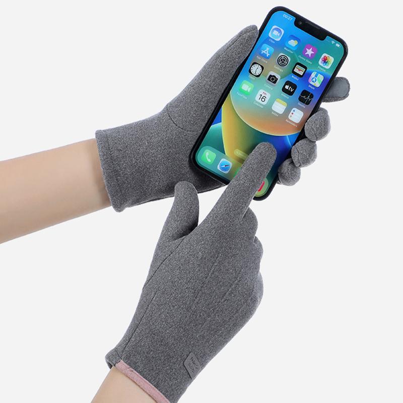 Women Winter Thick Plush Gloves Warm Suede Outdoor Guantes Lady Touchscreen Driving Gloves Sports Cycling Mittens