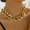 Fashion Hip Hop Collarbone Chain 18K Exaggerated Long Necklace Versatile Item Jewelry