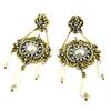 [P7424] - Designer Earrings 'Sissi' Golden Beige - 80x35 Mm