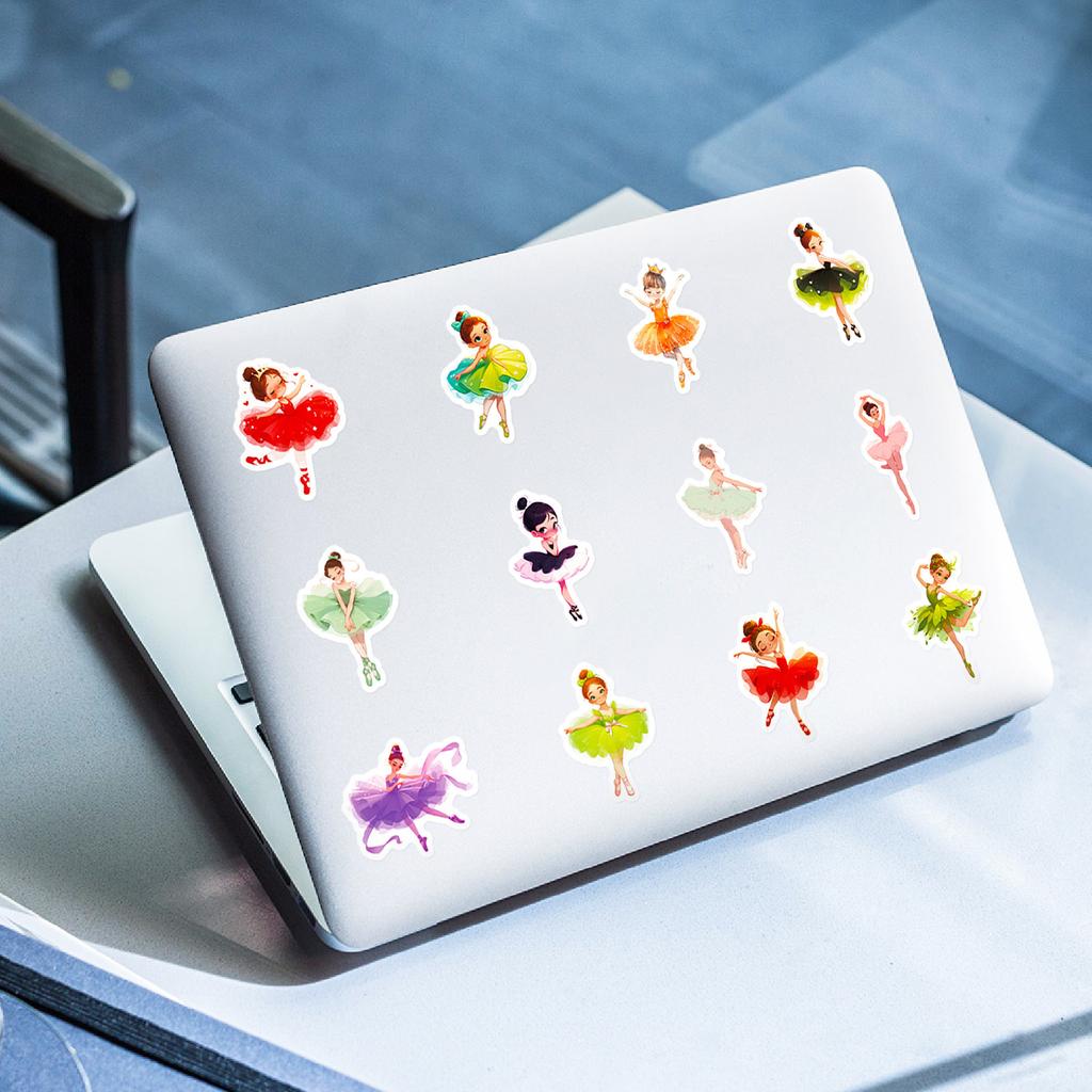 50PCS Ballet Dancing Girl Stickers, Cute Cartoon Decals for Luggage, Car & Decoration
