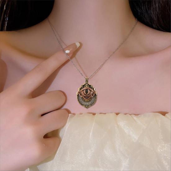 Tarot Vision Necklace All-Seeing Eye Pendant Necklace Tarot Card Symbol Pendant with Smooth Rotation Mystic Divination for Spiritual Guidance Fate