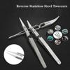1Pcs Acid Resistant Ceramic Tweezer Reverse Insulation Tweezer Electronic Soldering Tweezers