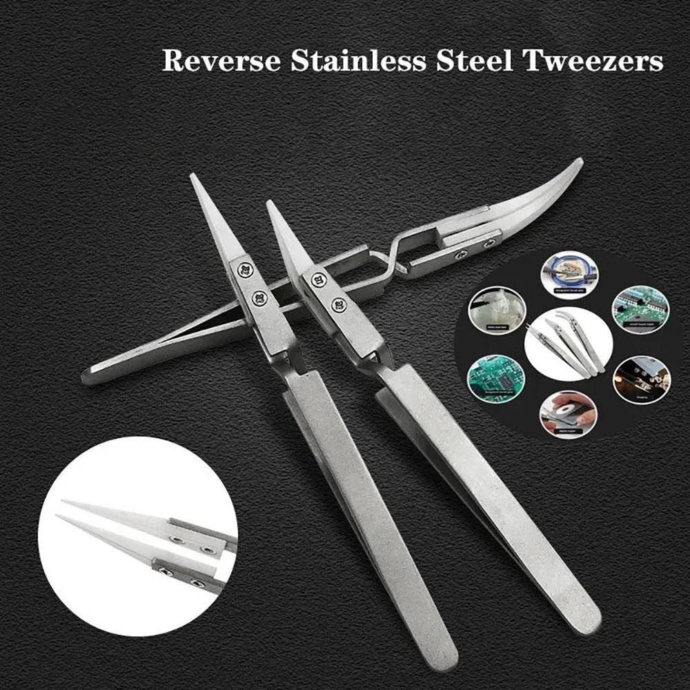 1Pcs Acid Resistant Ceramic Tweezer Reverse Insulation Tweezer Electronic Soldering Tweezers