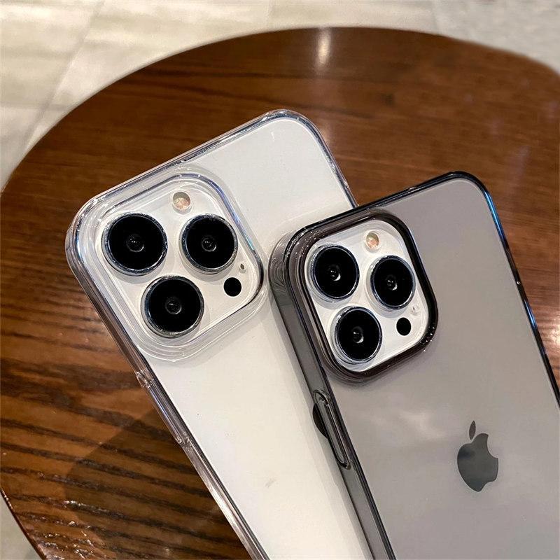Luxury Transparent Hard Plastic PC Case For iPhone 16 15 14 13 12 Mini 11 Pro Max X XR XS 5 6 7 8 Plus SE Shockpoof Crystal Clear Cover