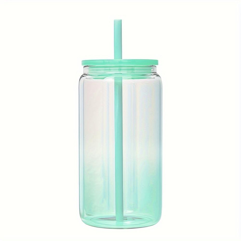 1pc 16oz (480ml) Gradient Color Mason Cups Glass Cup with Lid and Straw  Reusable Tumbler for Iced Coffee Smoothies or Boba Mug