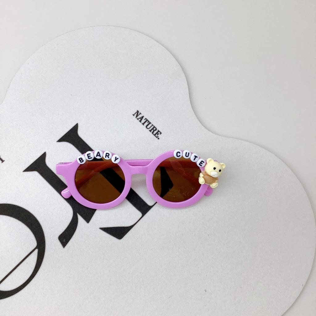 Vintage Children'S Sunglasses Cute Baby Bear Sunglasses Fashion Cartoon Uv-Proof Boys And Girls Glasses