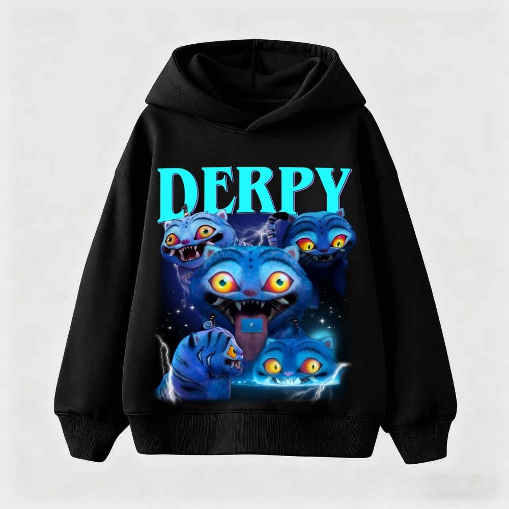 Children's Korean Wave Fashion Casual Tops KPop Demon Hunter Rumi Derpy Cartoon Girls Boy Hooded Sweatshirt War Kids Outfits Gif