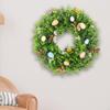 Easter Egg Wreath Decor Artificial Ornament Decorative Floral Hoop Front Door Garland for Holiday