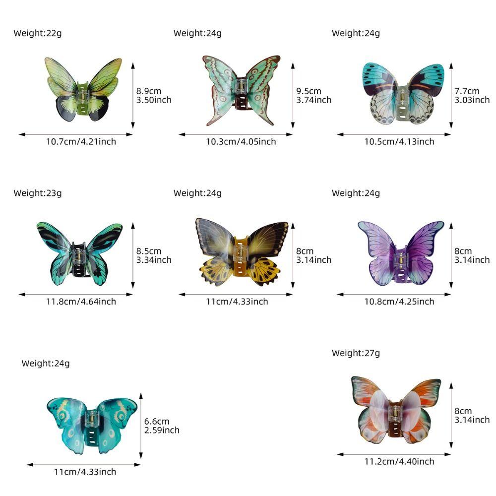 Animals Butterfly Hair Claw Printing Large Shark Clip Creative Butterfly Hair Clip  Female