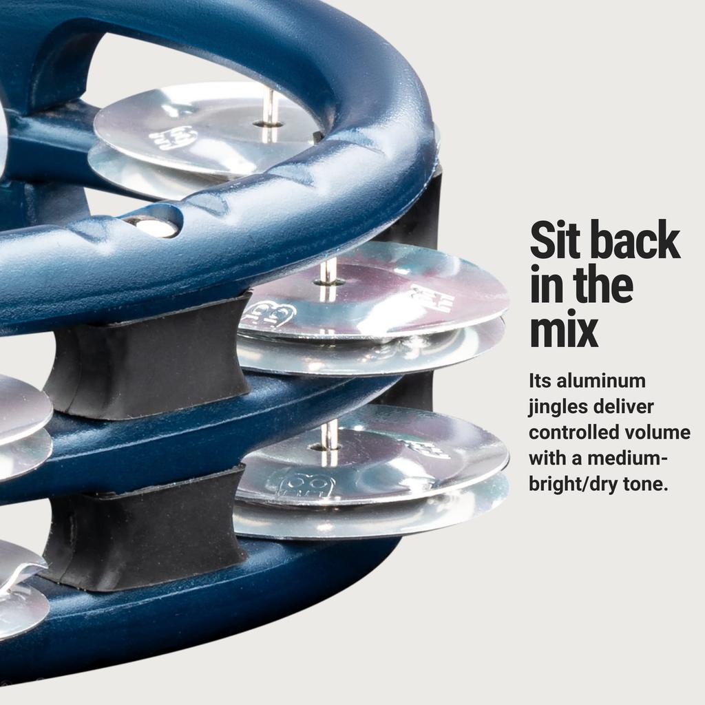 MEINL Percussion Traditional ABS Tambourine, Aluminum Jingles, Blue, TMT2A-B