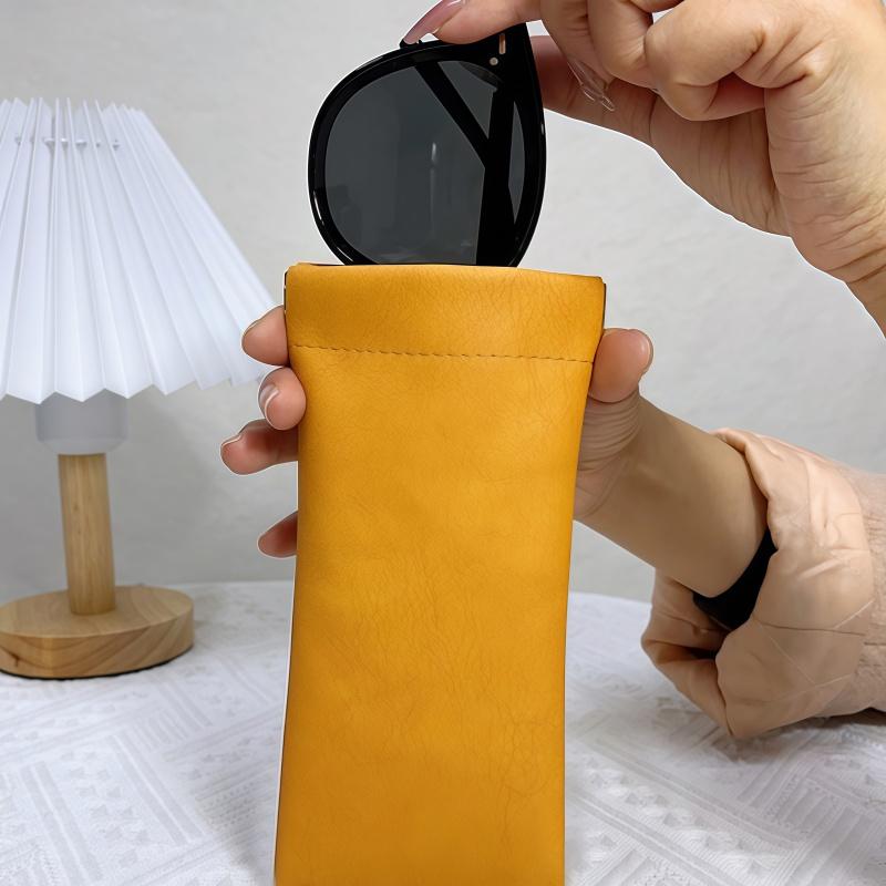 Portable Sunglasses Storage Bag Glasses Pouch Automatic Closing Storage Bag PU Leather Anti-pressure Glasses Organizer Cover