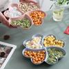 4-grid Fruit Plate Tray Heart Shaped Creative Plates Storage Box Dried Fruit Snack Plates Divided Candy Dessert Plate Container