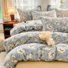 Пасторальный стиль Ins Style Duvet Set Комплект постельного белья Маленький цветочный. Теплая и утолщенная двухслойная простыня и одеяло из хлопка для стирки