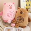 Cute Kapibala A Bag of Snacks, Capybara Pillow, Rag Doll, Unzip Small Doll Plush Toy Doll
