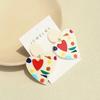 Women Resin Turkey Crocodile Drop Earrings Cute Girls Cartoon Charm Heart Lovely Acrylic Earrings New Fashion Zircon
