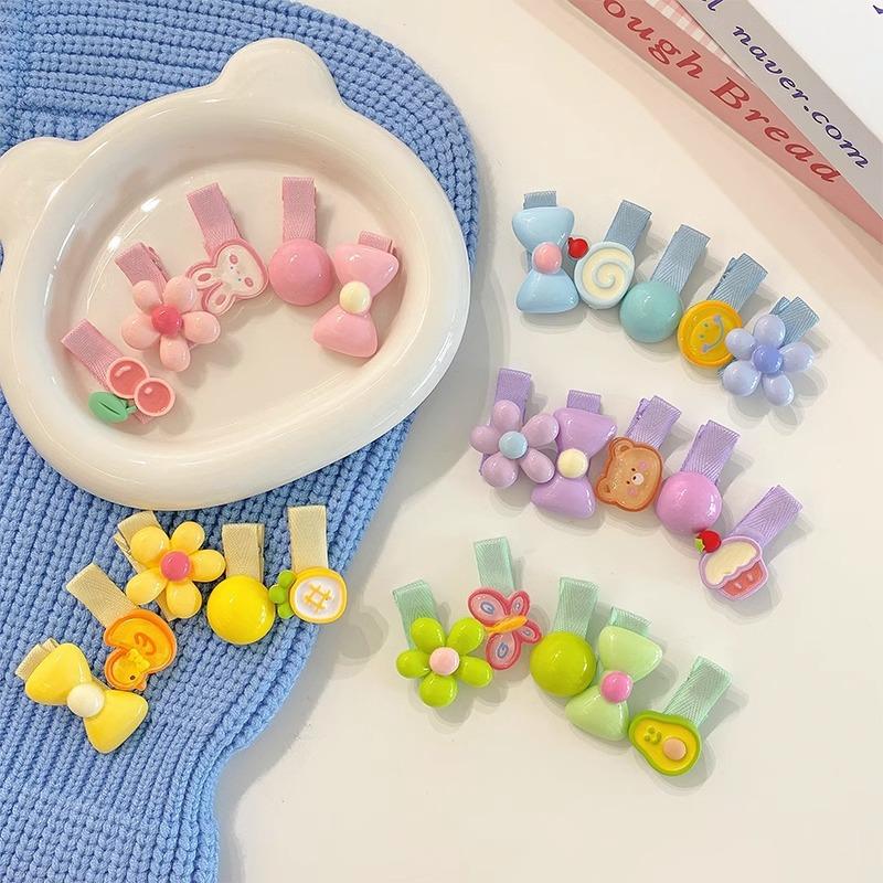 5Pcs Colorful Flower Hairpins For Girls Headwear Sweet Hair Clips Barrettes Kids Fashion Hair Accessories
