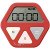 Tanita TD-410 RD Glass-Mounted Timer with Suction Cup, Slim, Red, for Kitchen, Study, and Learning, D7.0xW10.0xH0.9cm