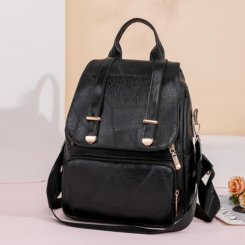 Backpack Women's Bag Fashion Large Capacity Retro Soft Leather Women's Backpack