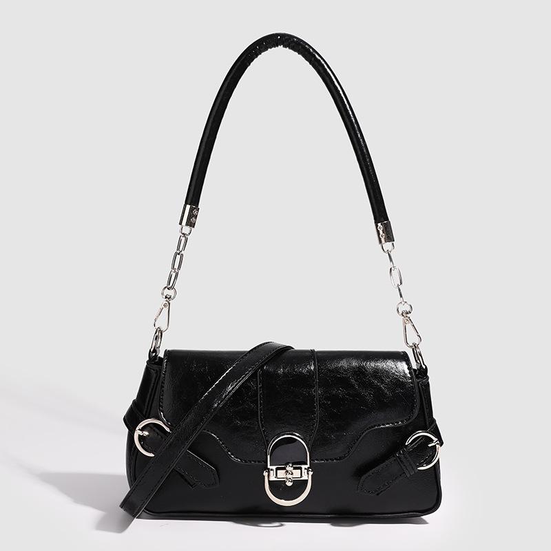 French Shoulder Bag Black Bag Niche Texture Bag Bag Retro Armpit Bag Versatile Crossbody Bag
