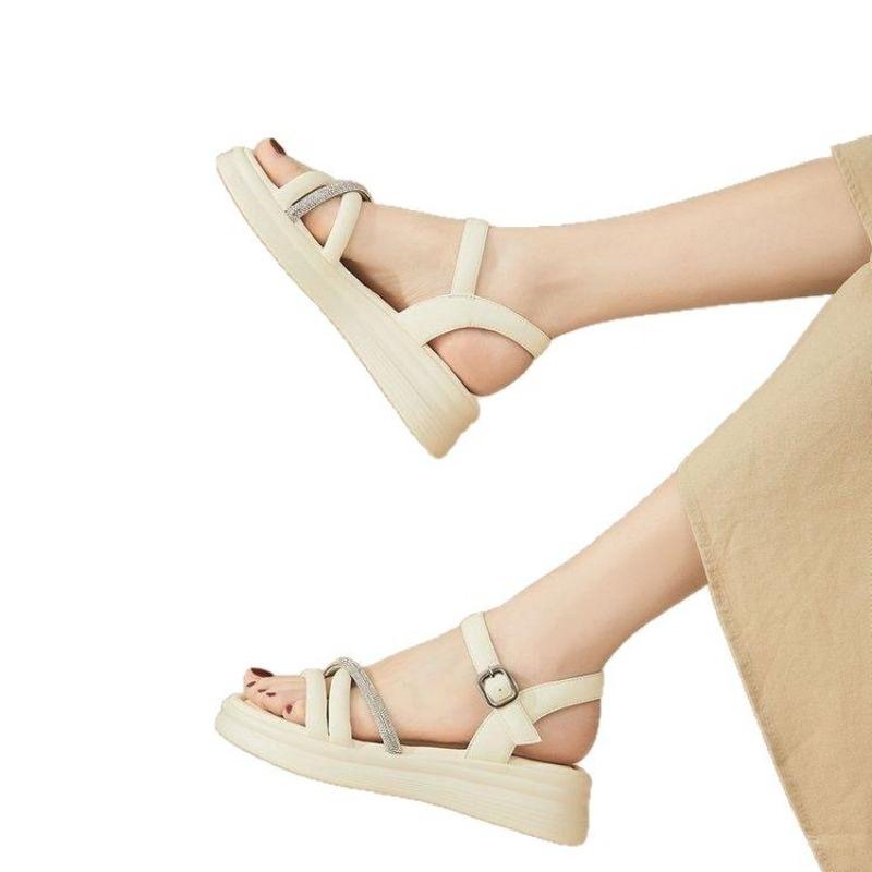Slippers, Outerwear Shoes, Thick-soled Anti-slip Beach Casual One-shoulder Sandals