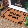 Welcome Bitches - Funny Doormats Personalized Machine-Washable Indoor/Outdoor Outside Entrance Door Mat Welcome Floor Fall Mat Entrance Rubber Indoor