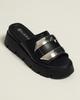 Platform Slides 39562 36 Black Leather