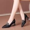 Women Cute Sweet Pointed Toe Light Weight Slip On Square Heel Shoes Lady Fashion Sexy Party Night Club Black Cool Shoes Ba90
